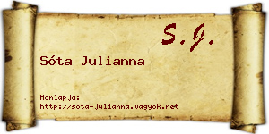 Sóta Julianna névjegykártya